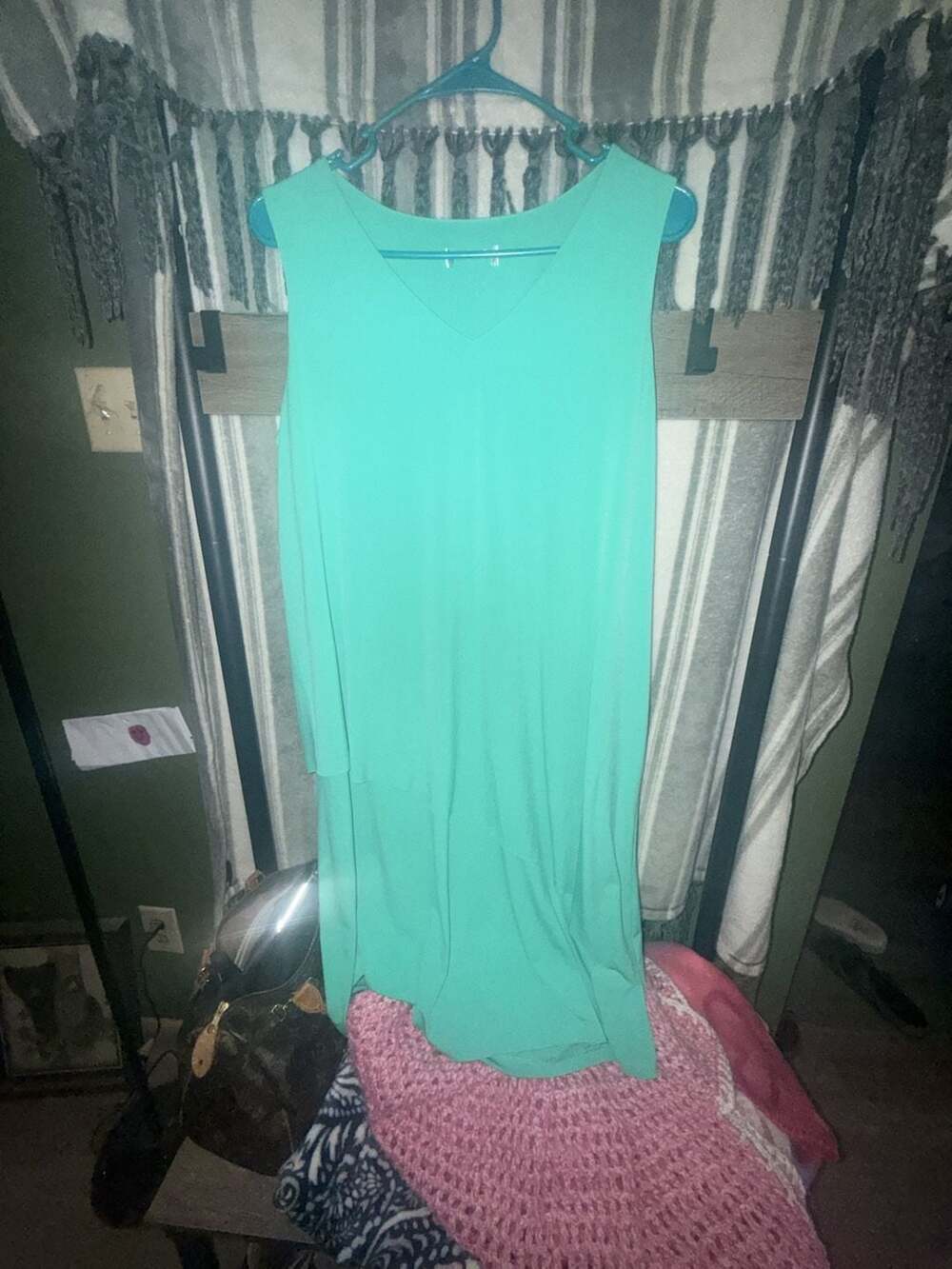 Zenana Sleeveless Maxi Dress Size M Mint Green Layered Skirt